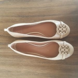 Tory Burch flats. Tan. Size 10. Never worn